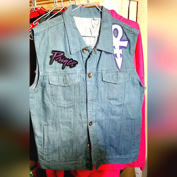 NEW! PRINCE ~"THE SYMBOL"~ Denim Vest! (2XL). Unisex - Picture 2 of 9